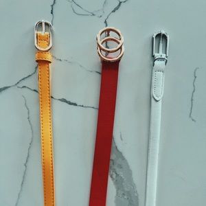 Belts white red yellow
